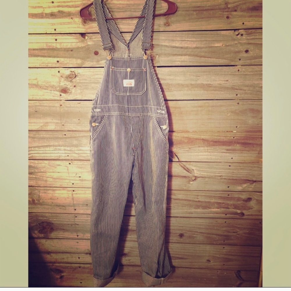 Round House Brand striped Overalls S/M
